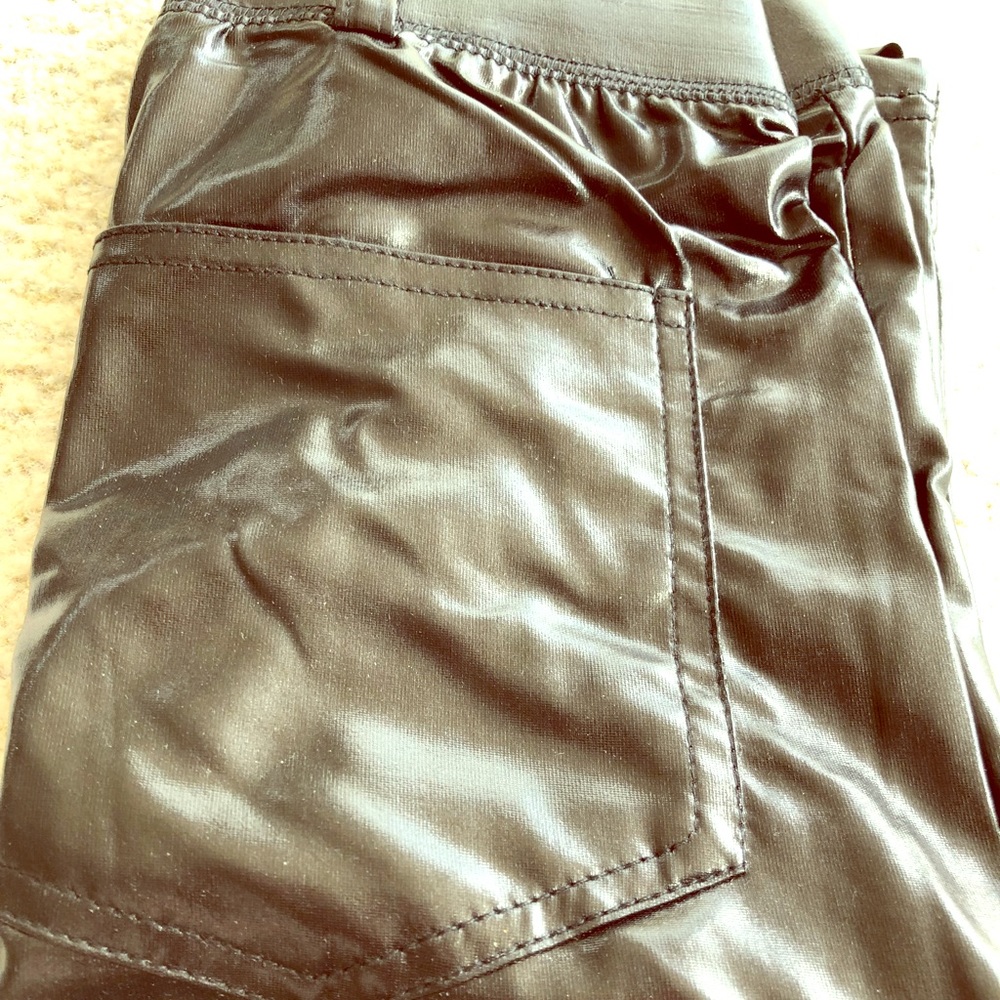 Vegan Leather Leggings W/POCKETS, Black, L/XL, NWT